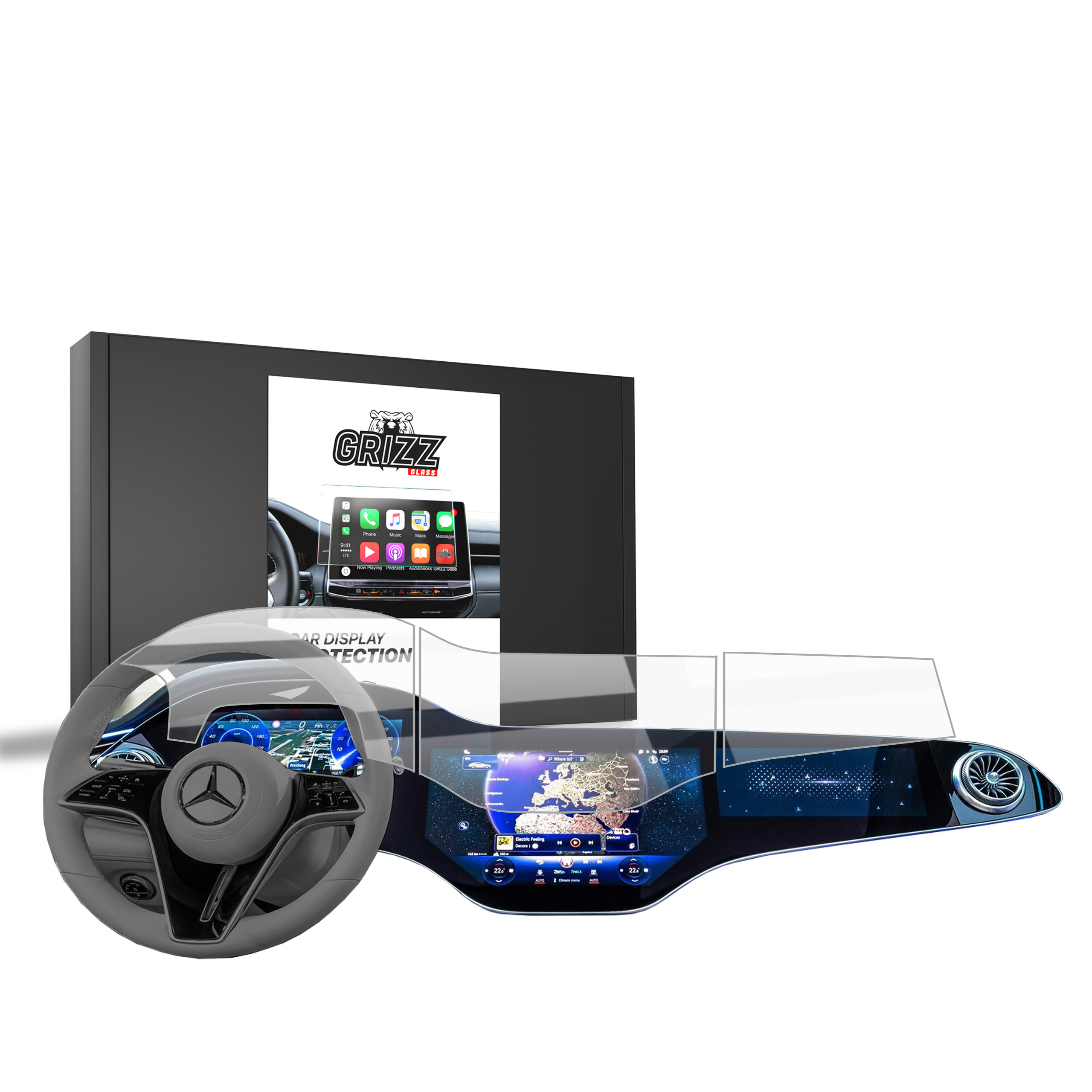 3v1 Fólie pro Mercedes Eqs Suv Hyperscreen (2022-2025)