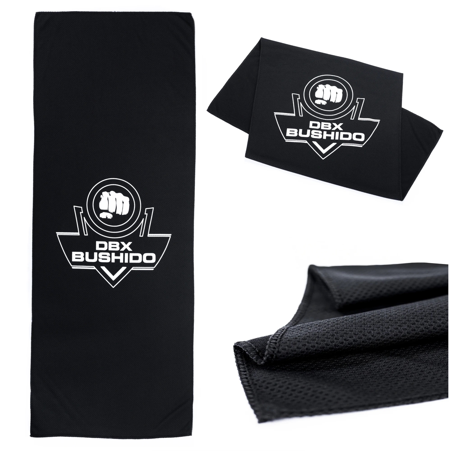 Ręcznik sportowy czarny szybkoschnący na siłownię 80x30 cm Dbx Bushido