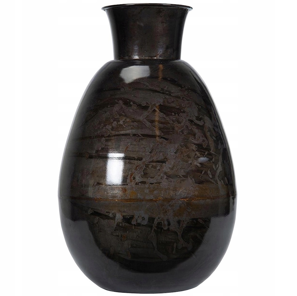 Vysoká Podlahová Váza Velká 50 cm Kovová Loft Do Obývacího Pokoje Domu Šedá Velká