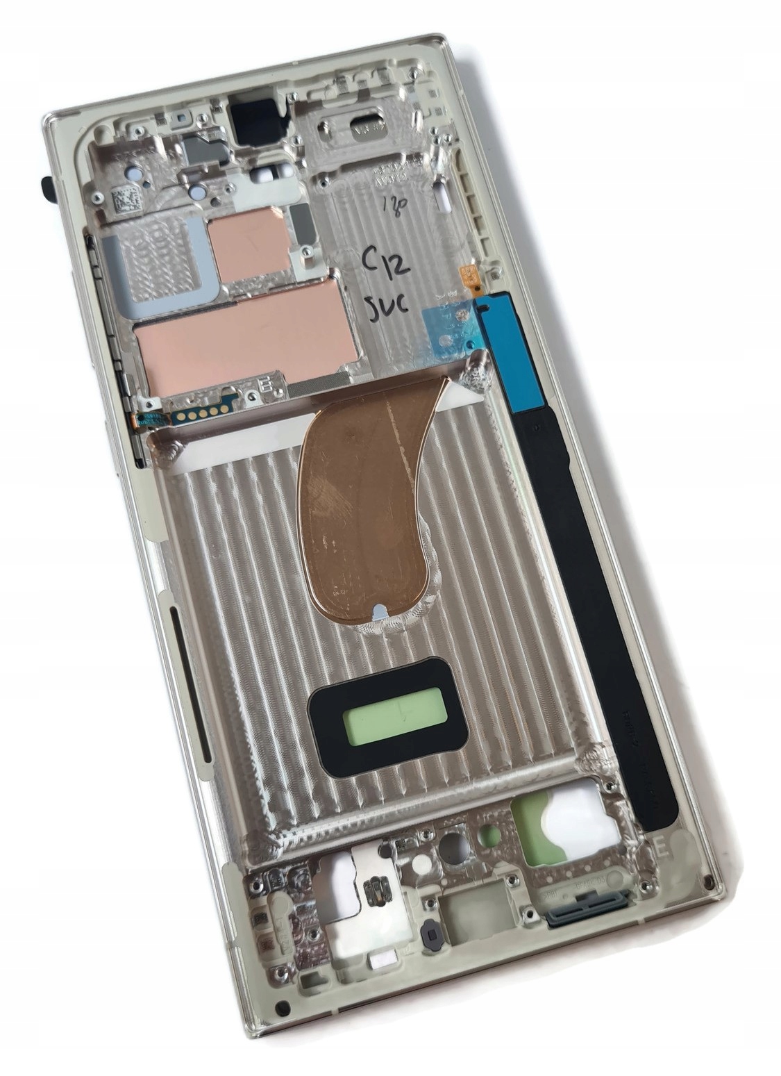 Org Telo rám puzdro pre Samsung Galaxy S23 Ultra (SM-S918), krémová