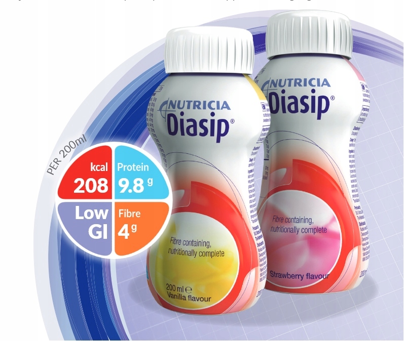 Nutridrink Diasip 24 X 200ML Cukrzyca Truskawkowy