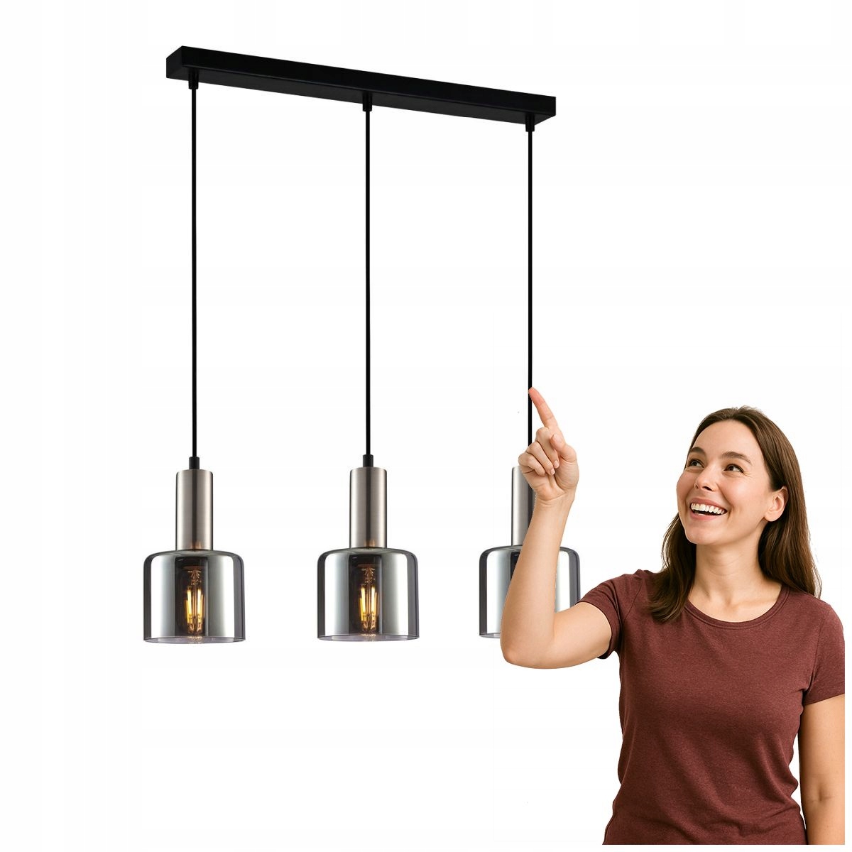 Závěsná lampa Santia PND-65342-3-SC+SG Italux