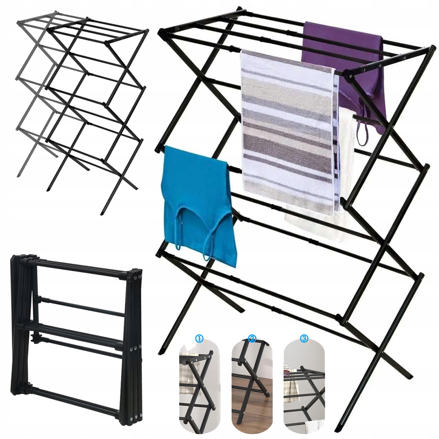 Levně Sušák Na Prádlo Teleskopická, Stojící, Vertikální, Skládací, Úspora Místa