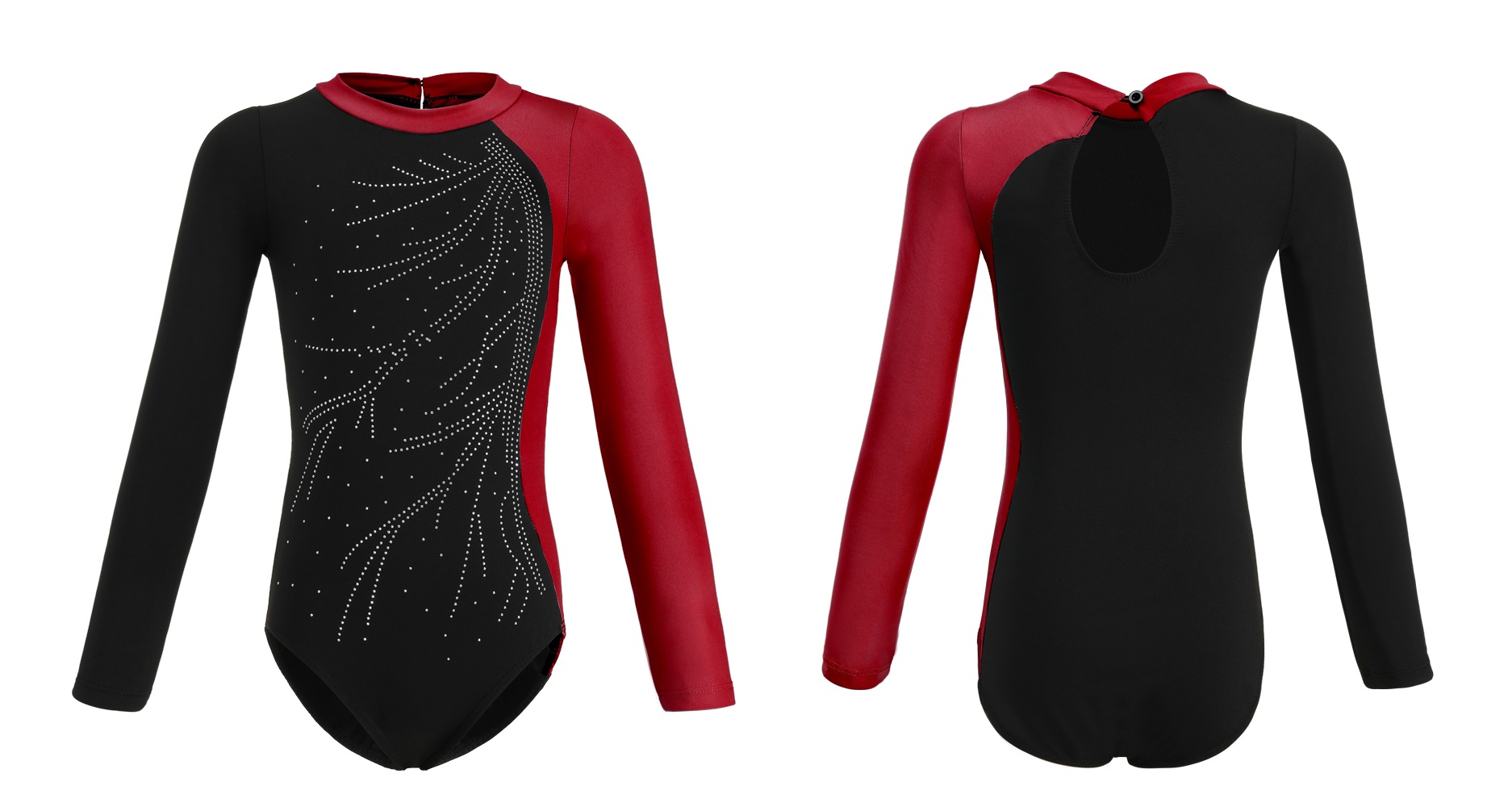 Baletní Body Gymnastické Vínové Asymetrické Baletní Oblečení Velikost 100