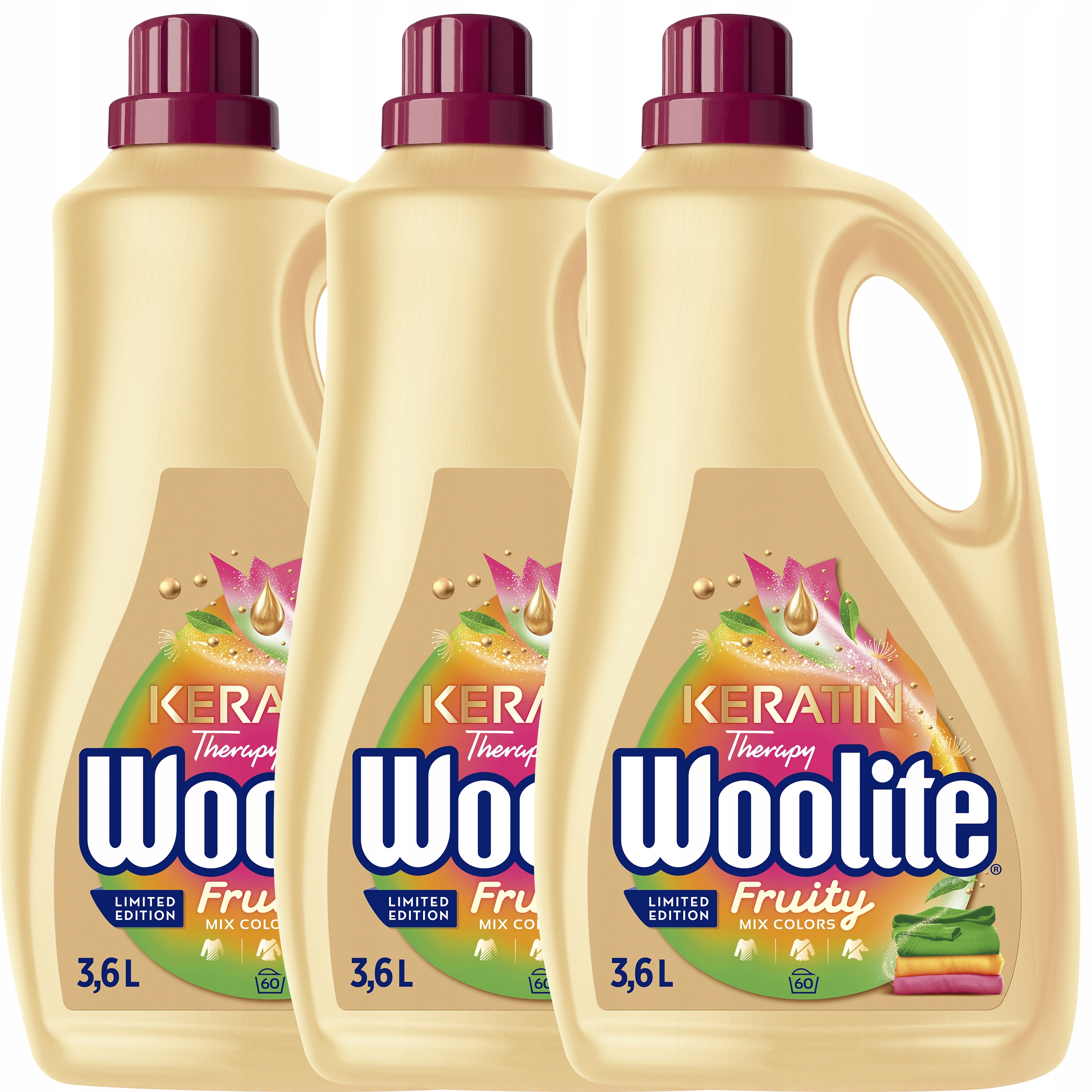 Levně Woolite Tekutý prací prostředek Colour Fruity Ovocná vůně 3,6l x3
