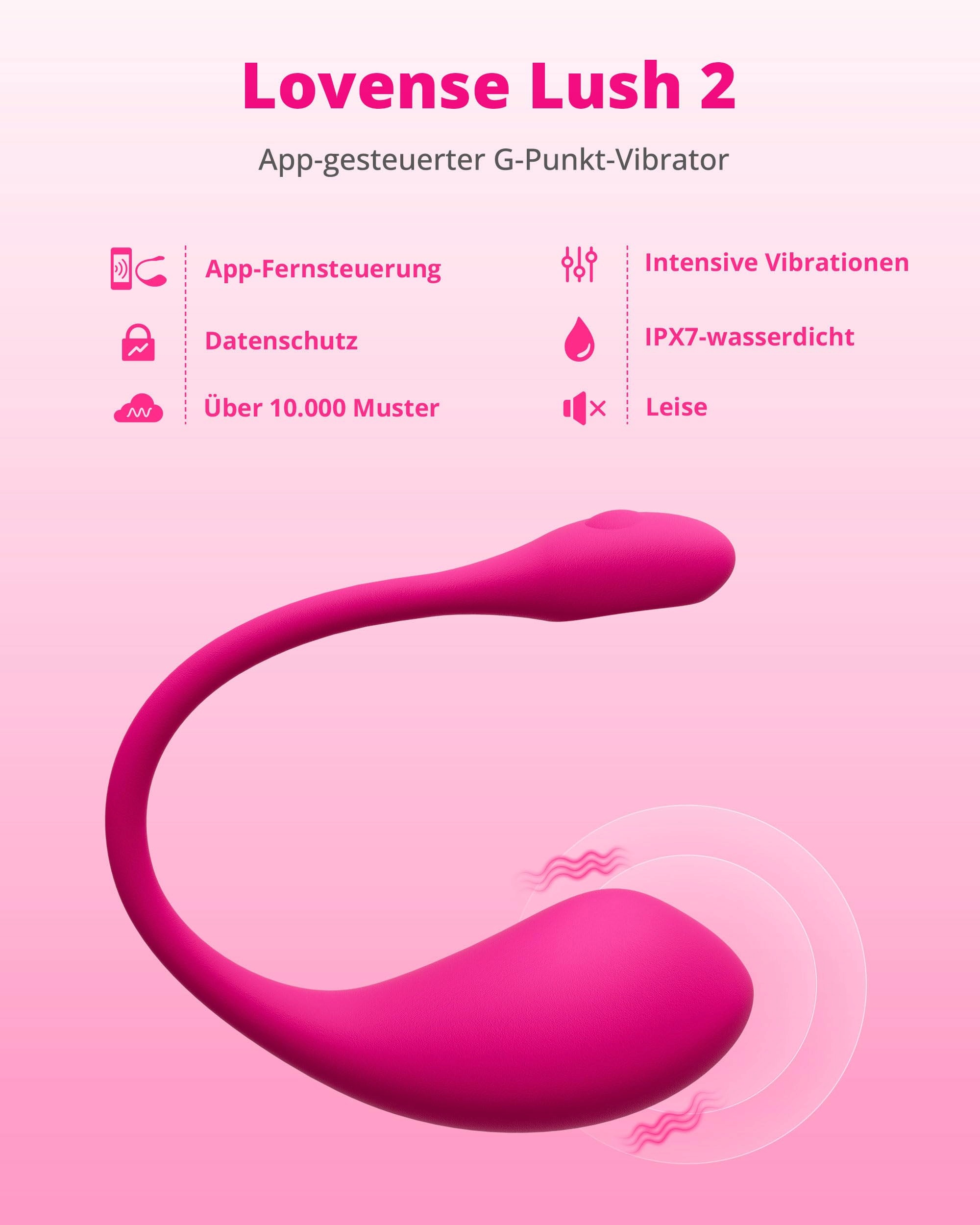 LOVENSE Lush 2 Wibrator G-Punkt Dla Kobiet Bluetooth Wodoodporny Cichy — miniatura 2