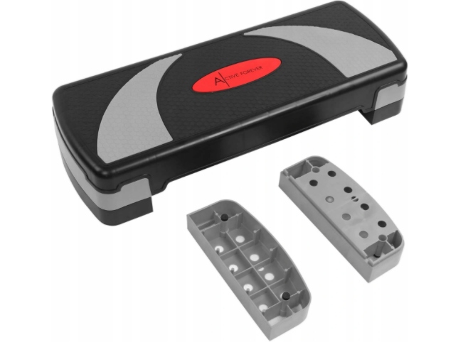 Step do ćwiczęń szary Active Forever WY-H-139 regulowana wysokość 3 poziomy