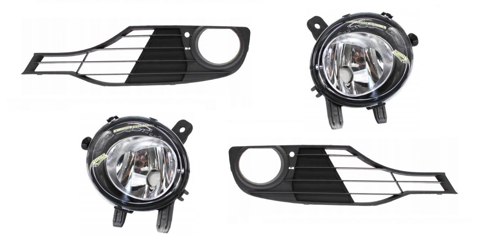 Bmw 3 F30 2012- Nárazníkové Atrapy Halogeny Komplet Mřížky Krytky Lampy