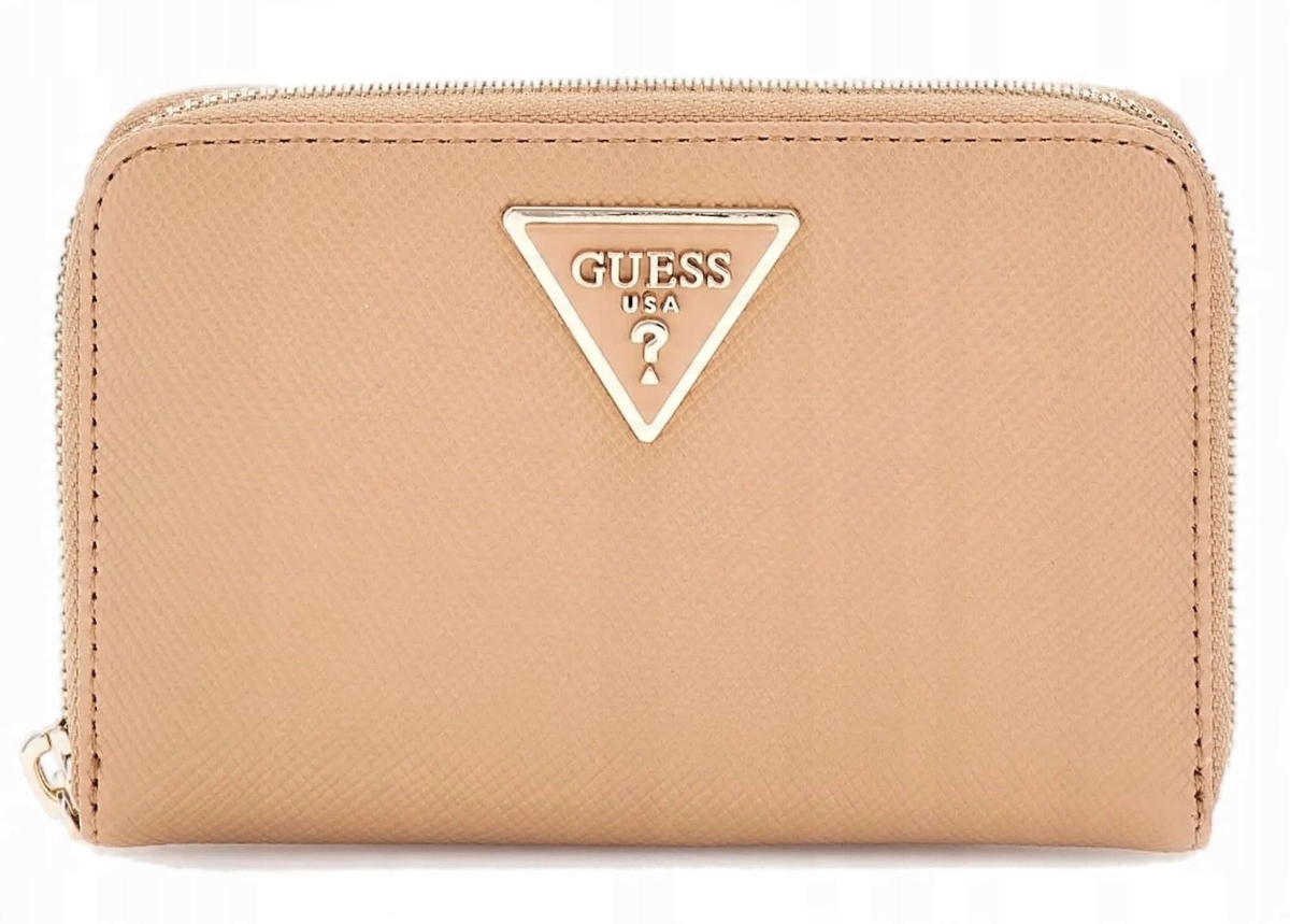 Dámská Béžová Peněženka Elegantní Dámská, Prostorná, Velká, Logová Guess