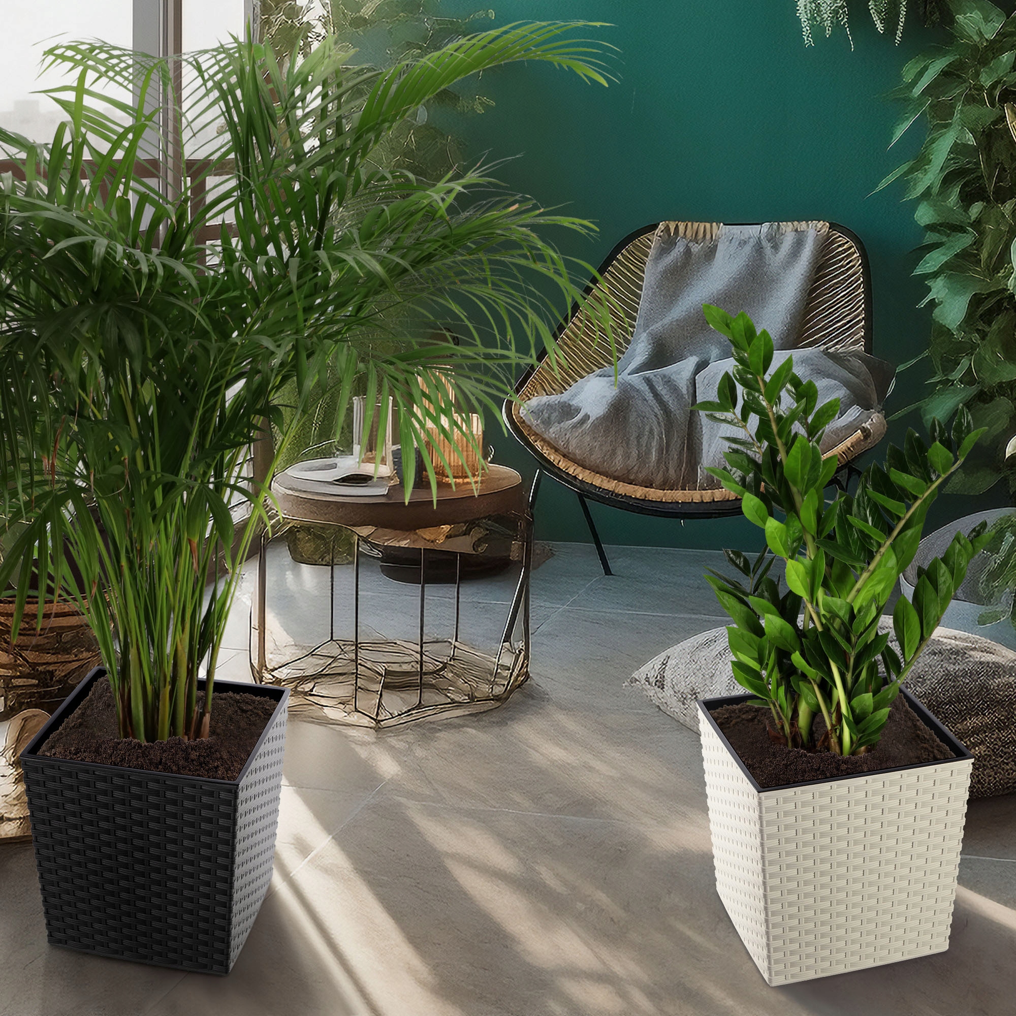 DONICZKA OSŁONKA Z WKŁADEM NA KWIATY GRAFIT 30cm Marka Kadax