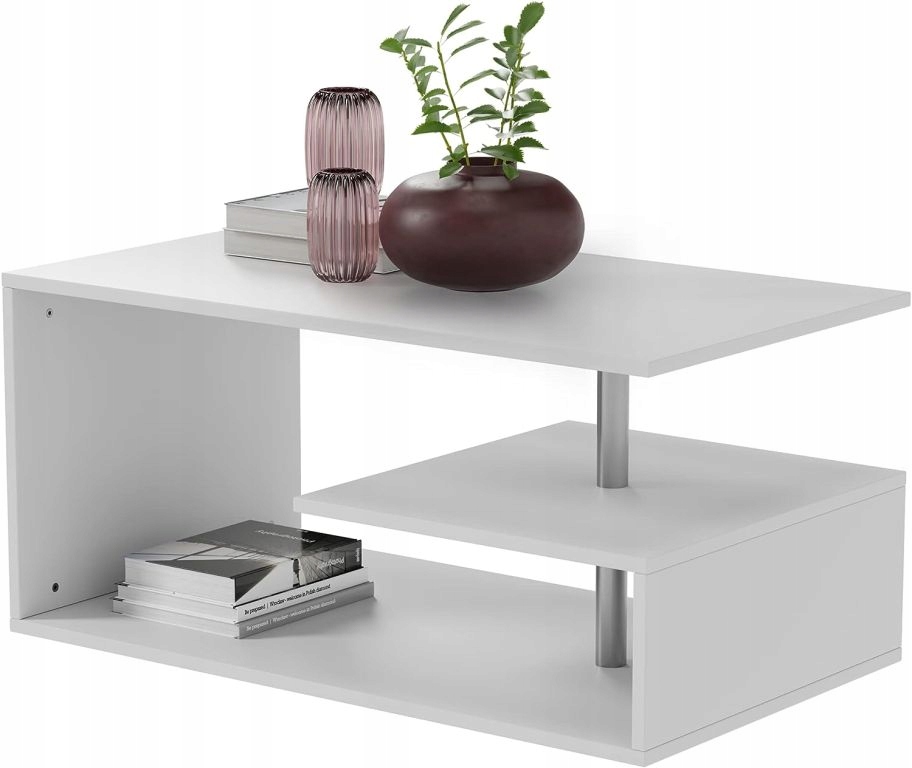 Konferenčný stolík Miadomodo JG95733 obdĺžnikový 90 x 50 x 41 cm biely