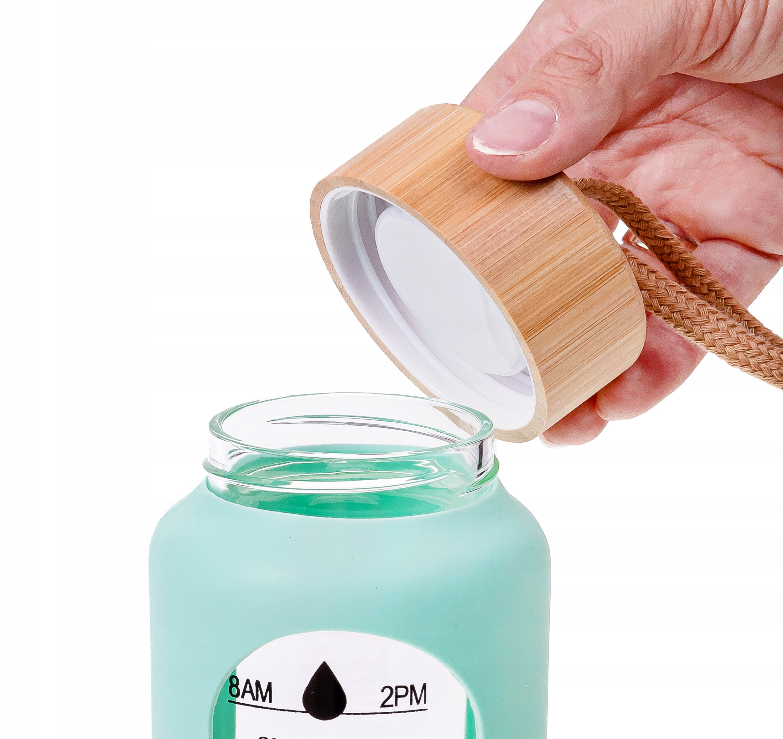 BIDON butelka szklana na wodę miarka motywacyjna ładna silikonowa osłona 1L Marka inna marka