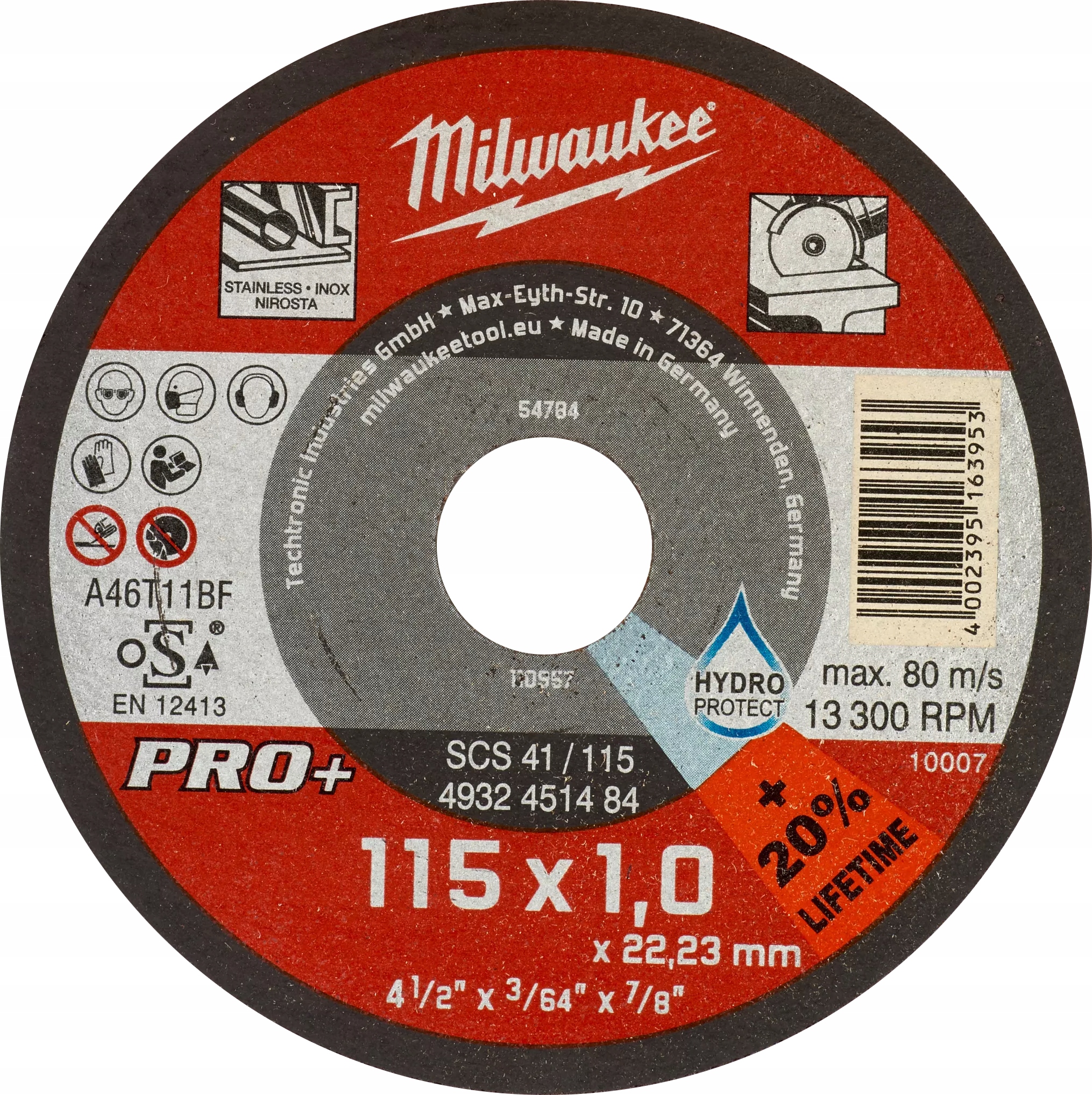 

Milwaukee Tarcza Do Metalu Płaska 115x1 Pro+ 1szt