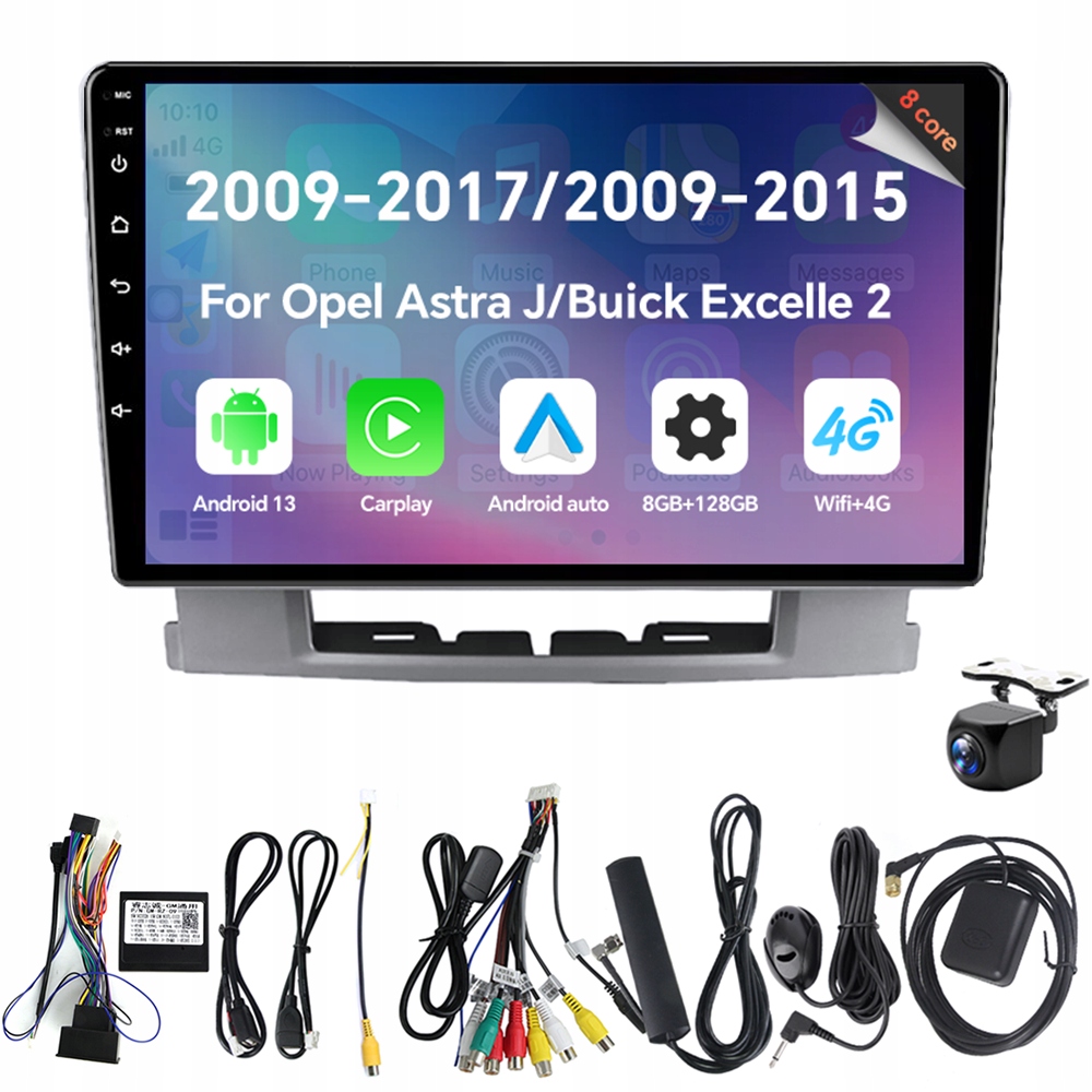 Autorádio Eunavi 2Din s Androidem 13 pro Opel Astra J 2009-2017 Buick Excelle 2
