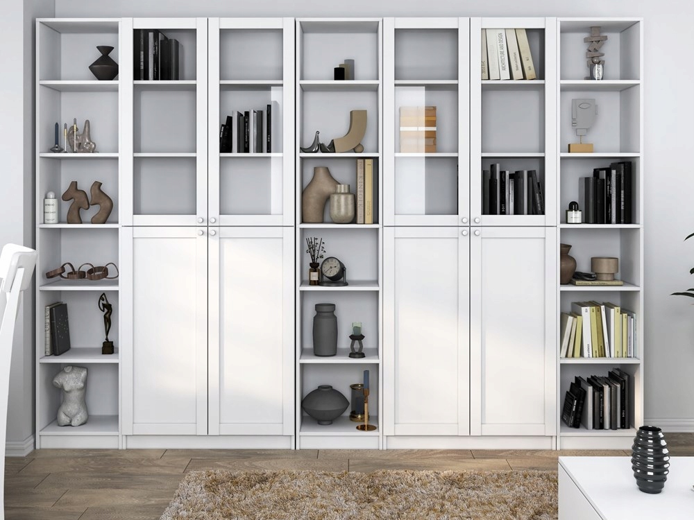 SŁUPEK WITRYNA BIAŁA BIEL REGAŁ KOMODA SZAFKA 40/200 NA KSIĄŻKI ZABAWKI Kolor frontów biały