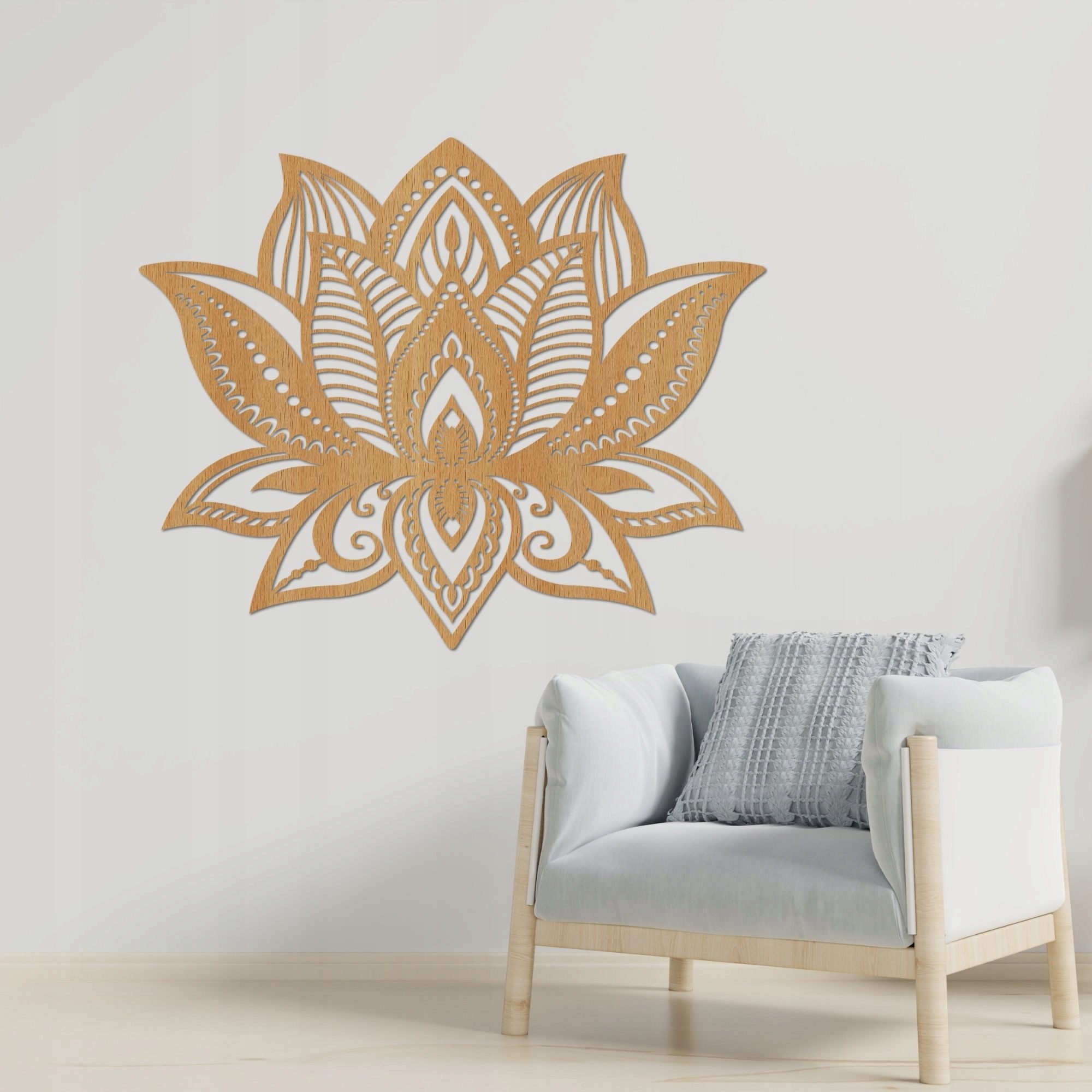 Drevená dekorácia Lotosový kvet na zem, 180 x 146 cm Buk