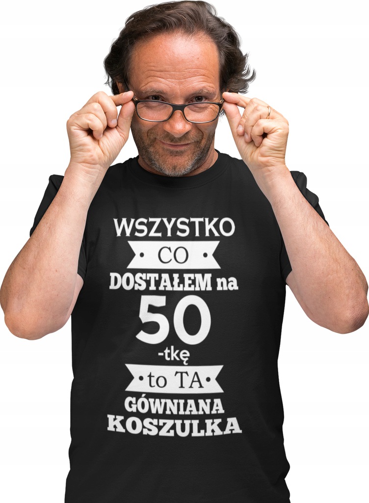 T-SHIRT KOSZULKA MĘSKA PREZENT URODZINY ON 50 LAT