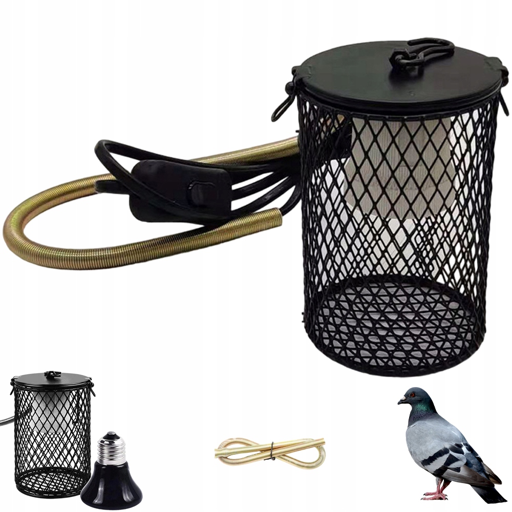 Levně Tepelná keramická lampa s ochranným košíkem pro plazy E27 100W