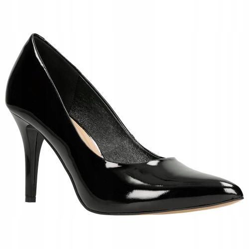 Dámské černé lodičky na podpatku Wojas vel.