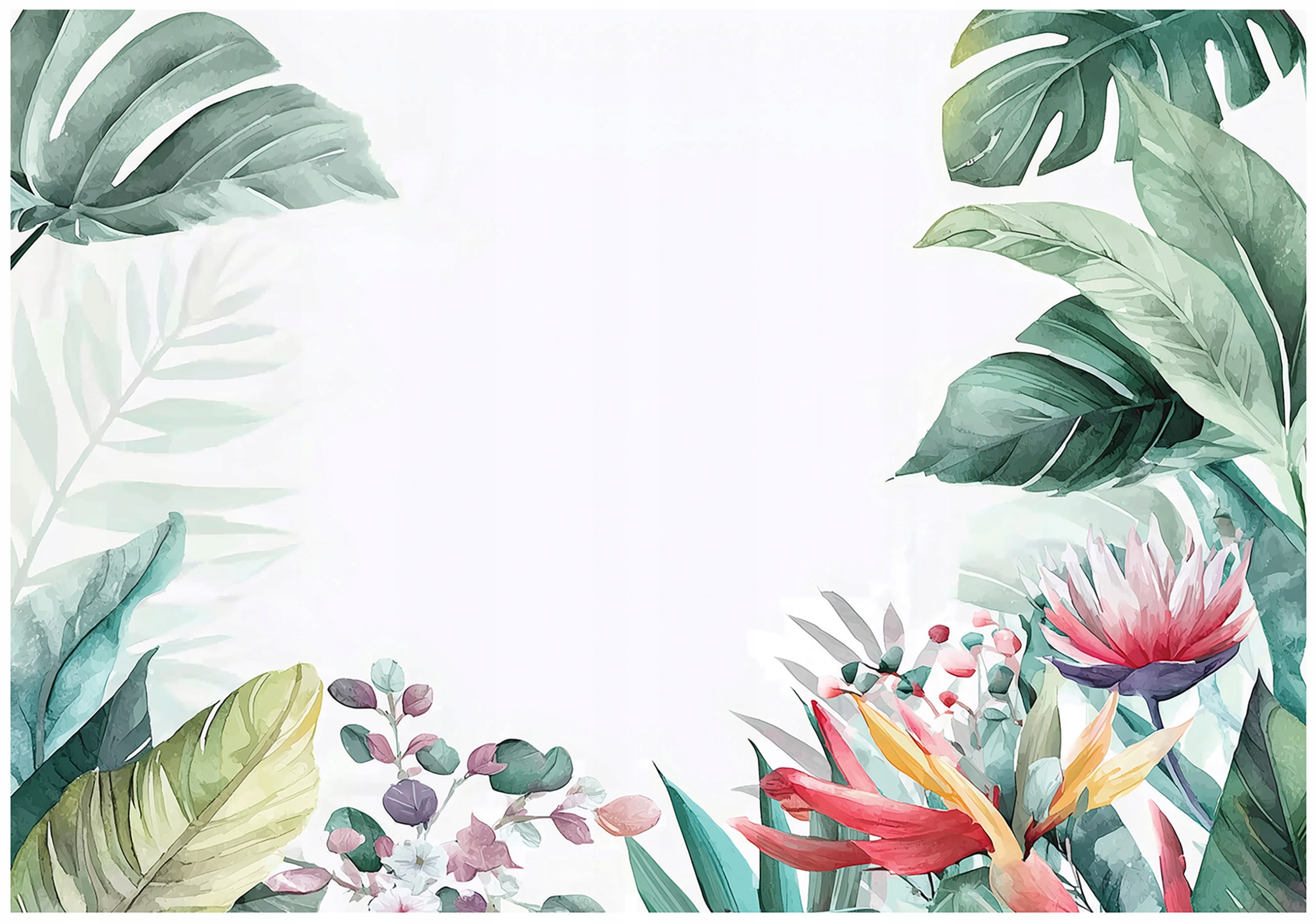 Fototapeta Listy Džungle Zelené Květiny Na Zeď Ložnice Obývací Pokoj 400x280