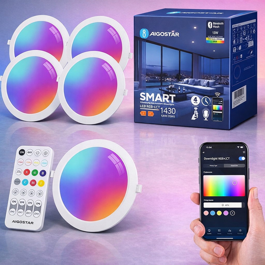 Kulaté Stropní Svítidlo Led Smart Rgb+w 15W Led 1430 lm WiFi Alexa Bluethooth s dálkovým ovládáním