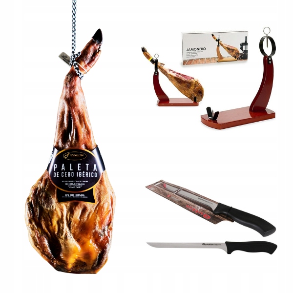 Levně Sada Jamon Plec Iberico stojan s nožem
