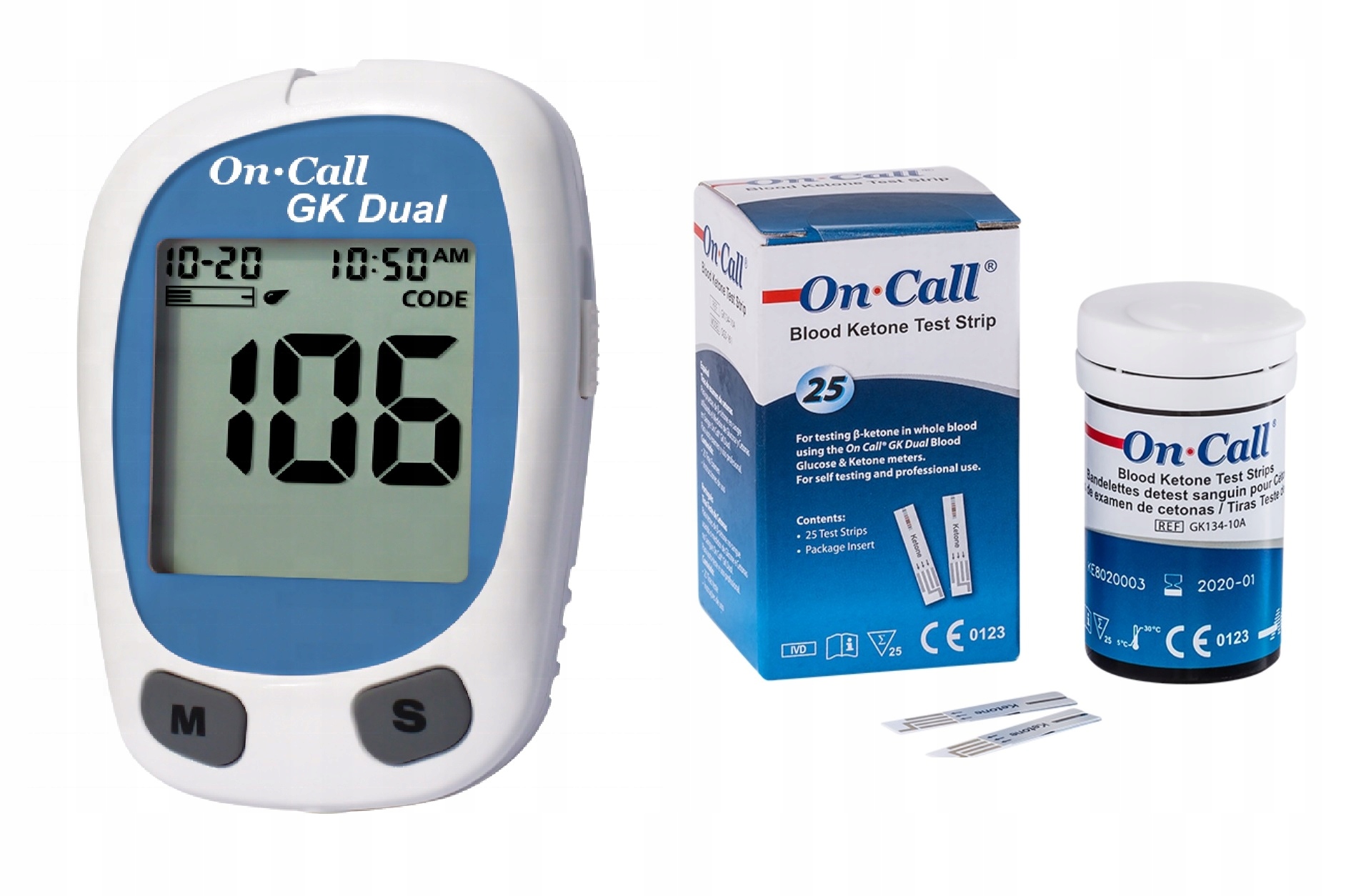 

Keto Zestaw pomiar ciał ketonowych On Call urz+pas