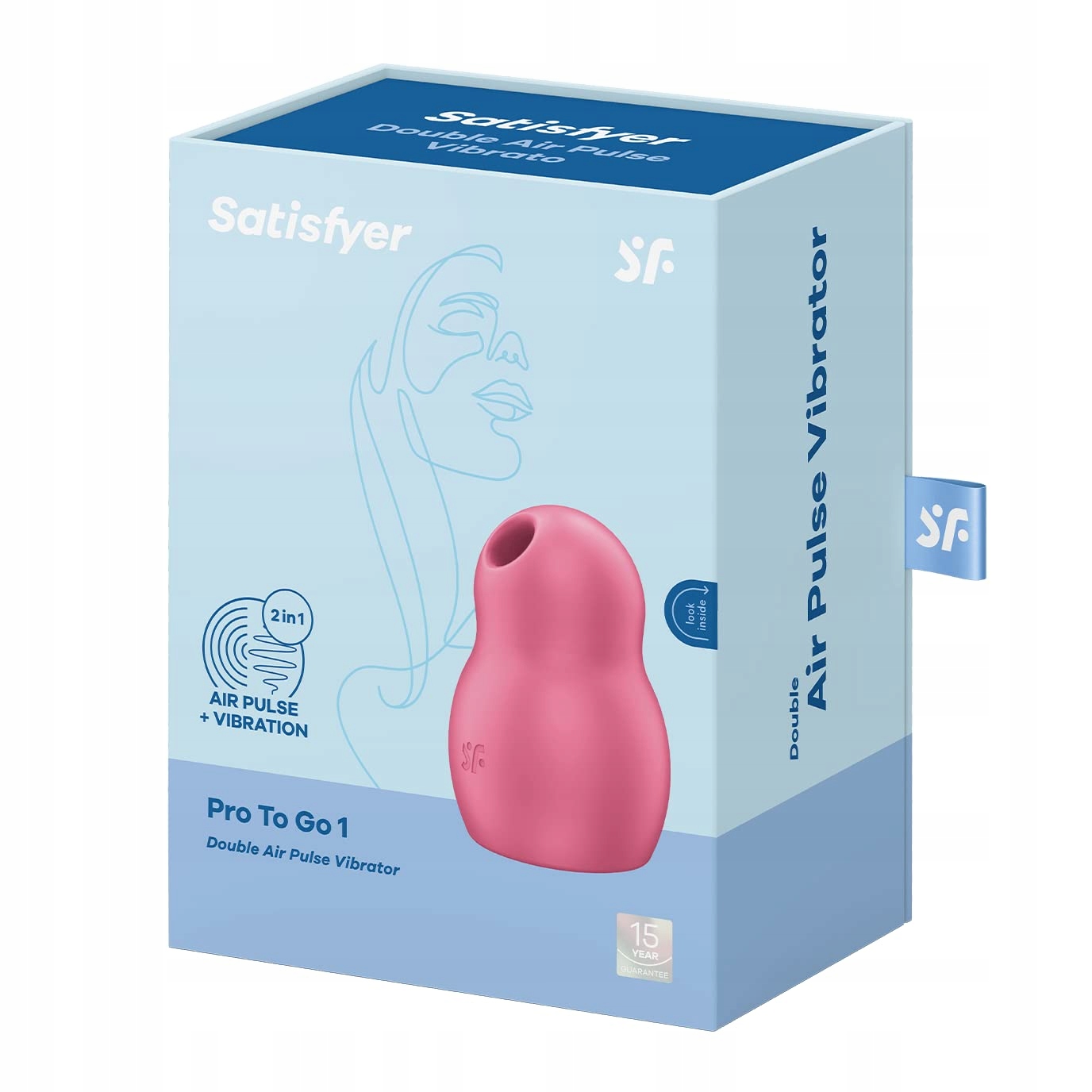 SATISFYER Pro To Go 1 Wibrator Dwa Silniki Kompaktowy Wodoodporny Czerwony — miniatura 4