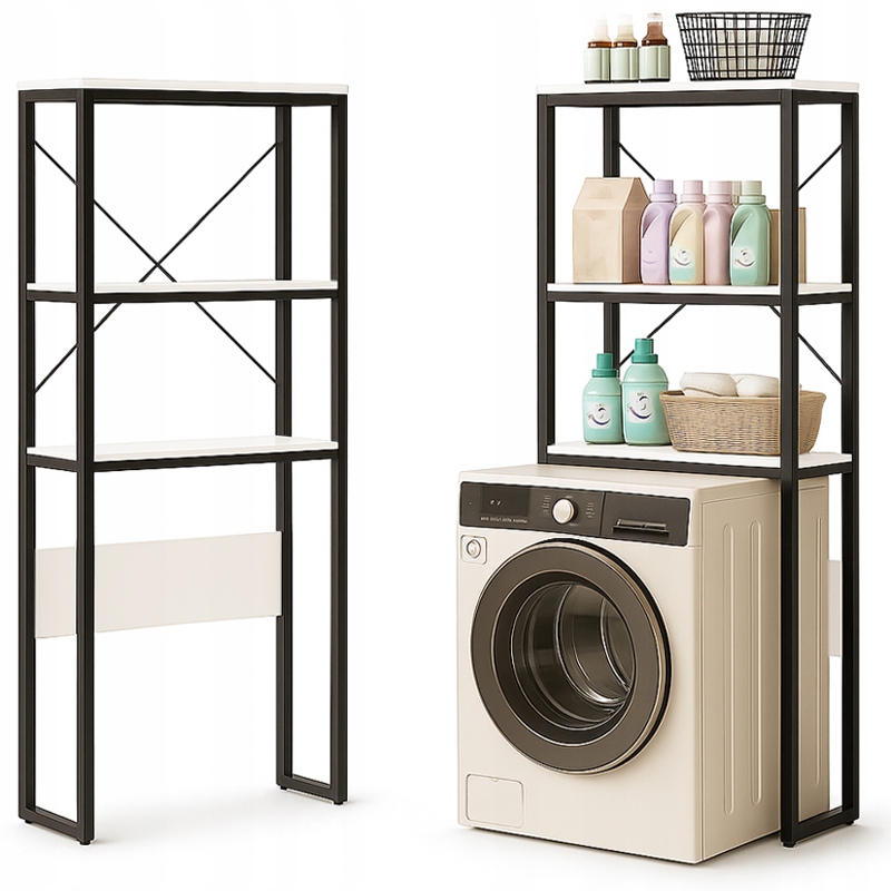 Regál Koupelnová Skříňka Nad Toaletu Pračka Loft Industriální Police 160 CM