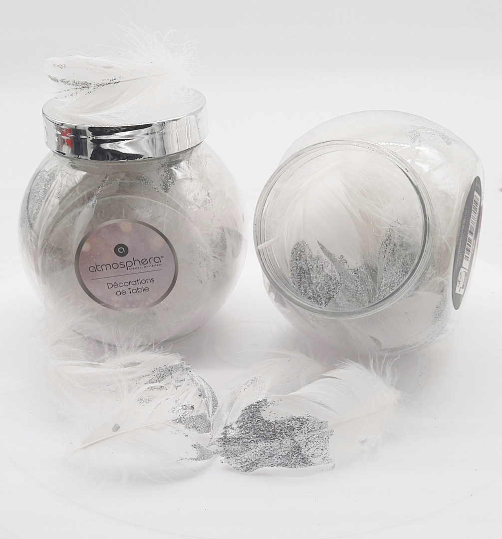 AKCESORIA DEKORACYJNE PIÓRKA Z BROKATEM DO KART OZDÓB SCRAP