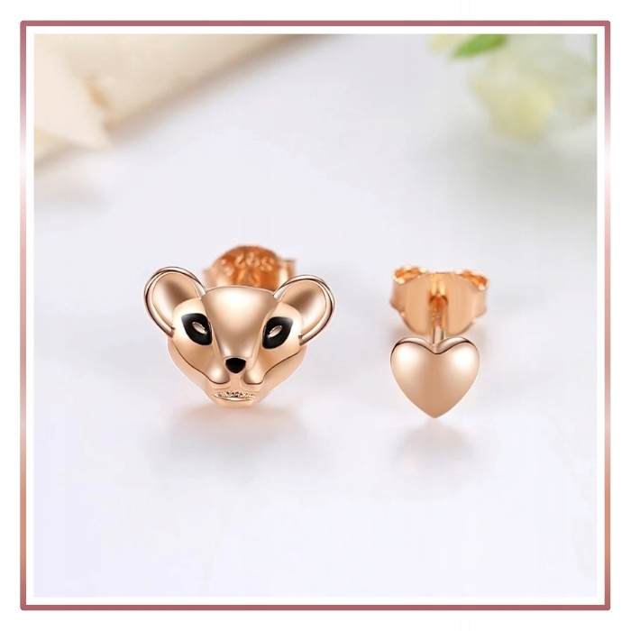 Srebrne kolczyki SŁODKIE LWIĄTKO ROSE Marka A.R. Silver