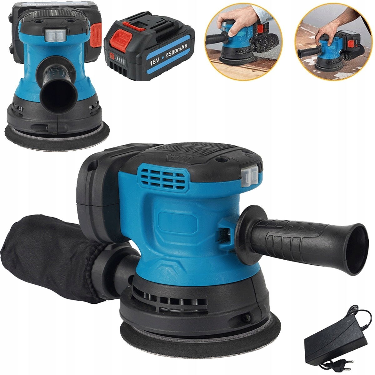 3 Rychlosti Akumulátorová Bruska S 2 Bateriemi Pro Renovaci Nábytku