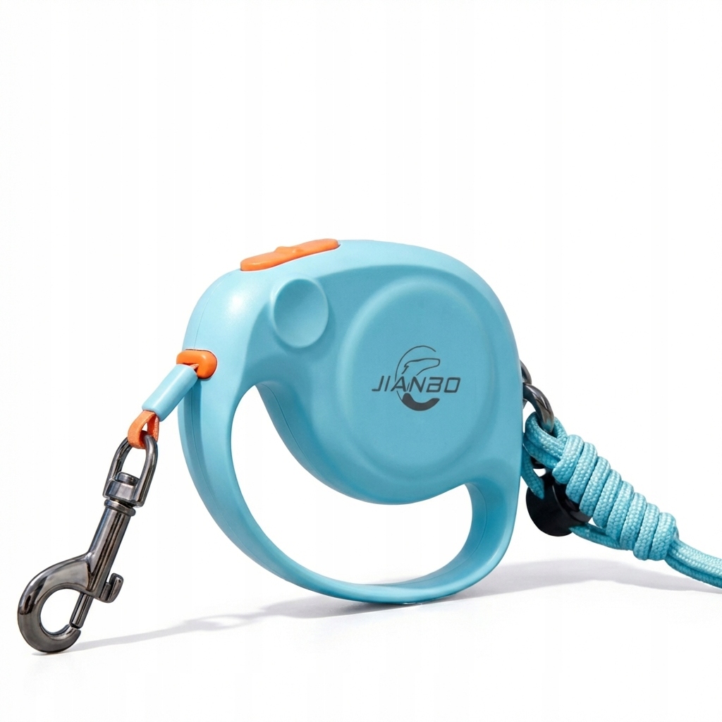 Levně Mini samonavíjecí vodítko pro psy 2m modré odolné design slon