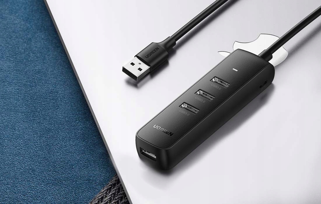 UGREEN ADAPTER PRZEJŚCIÓWKA HUB ROZDZIELACZ USB 4W1 4XUSB-A 3.0 5GBPS 0.25M Waga produktu z opakowaniem jednostkowym 0.1 kg