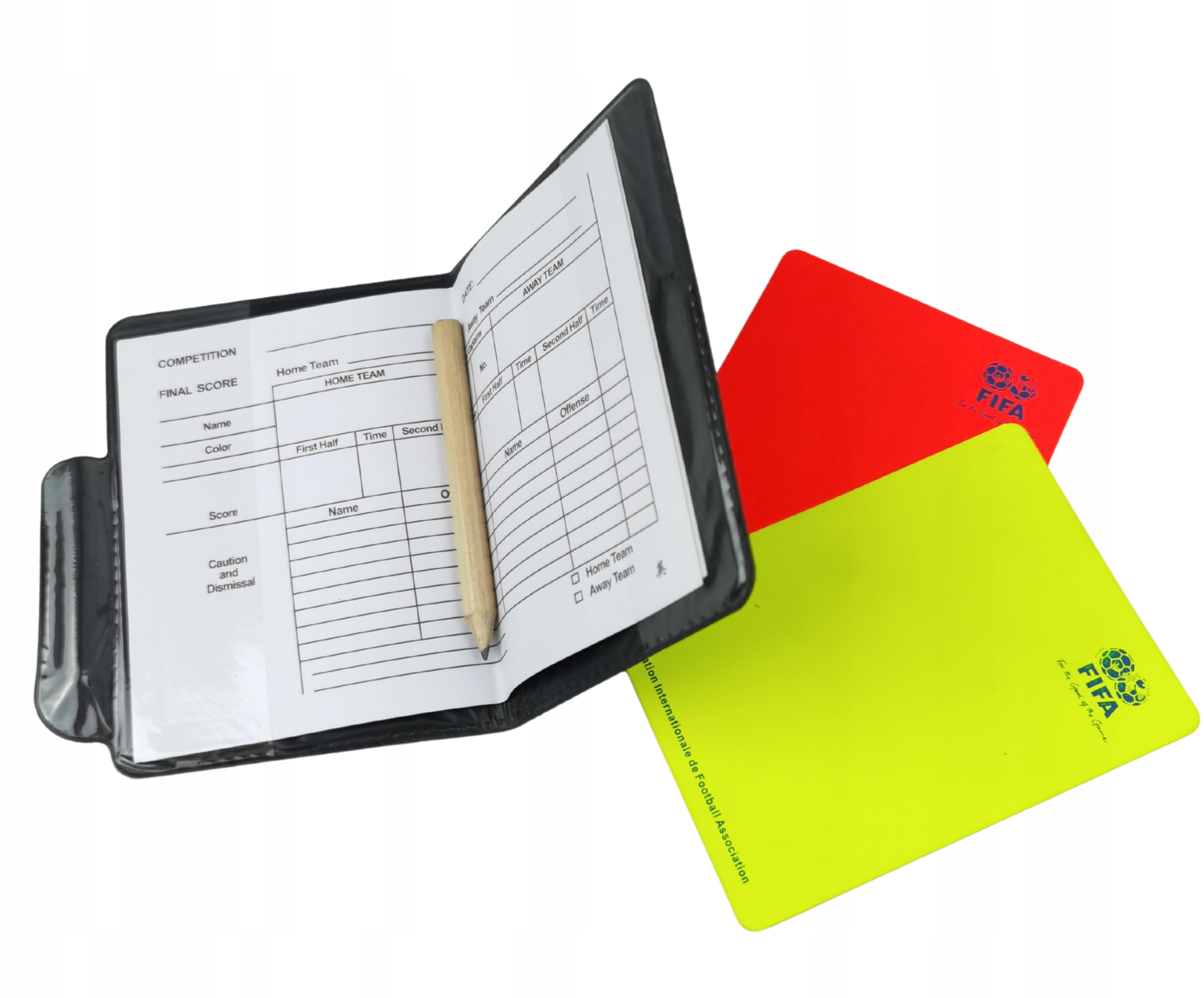 ZESTAW SĘDZIOWSKI GWIZDEK KARTKI PIŁKA NOŻNA ETUI NOTES GRATIS URODZINY Model CZERWONA ŻÓŁTA NOTES ZESTAW SĘDZIEGO KARTKI GRATIS