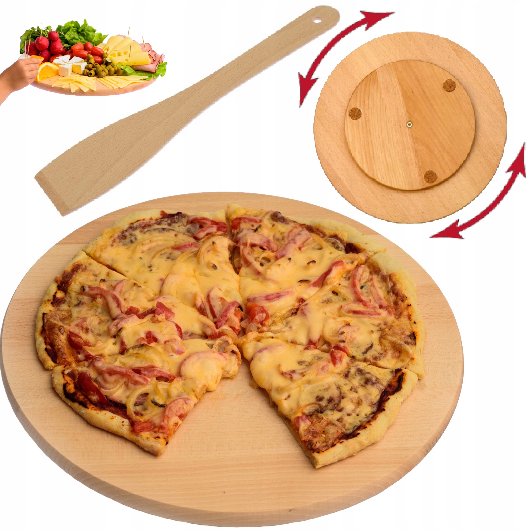 DESKA PATERA OBROTOWA 40 CM DO PIZZY SERÓW PRZYSTAWEK + GRATIS ŁOPATKA !