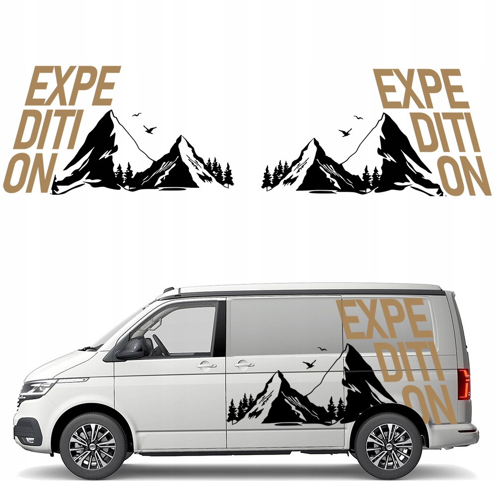 2x Nálepka Grafika na karavan Expedition Hory Mountains 90x161
