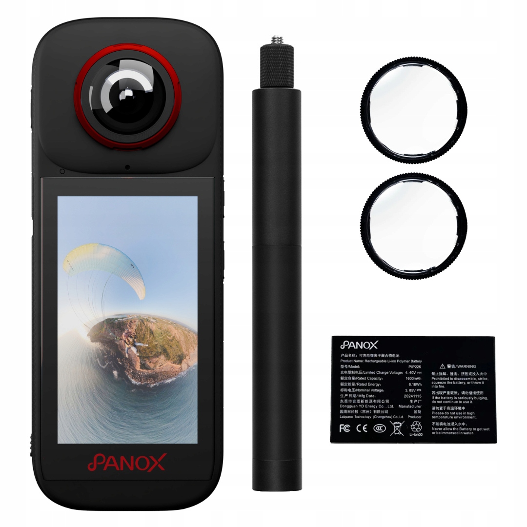 Sada sférická kamera 360 pro vlogy 5.7K Gps Panox V3 72mpx příslušenství