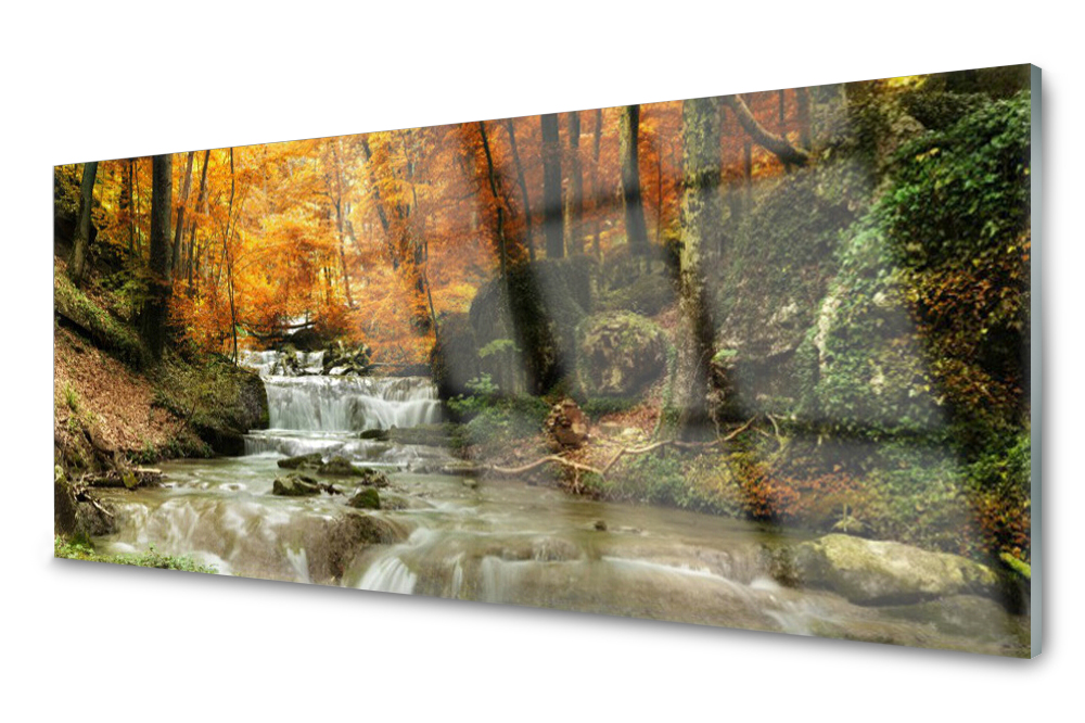 

Panel szklany do kuchni Wodospad Las 125x50
