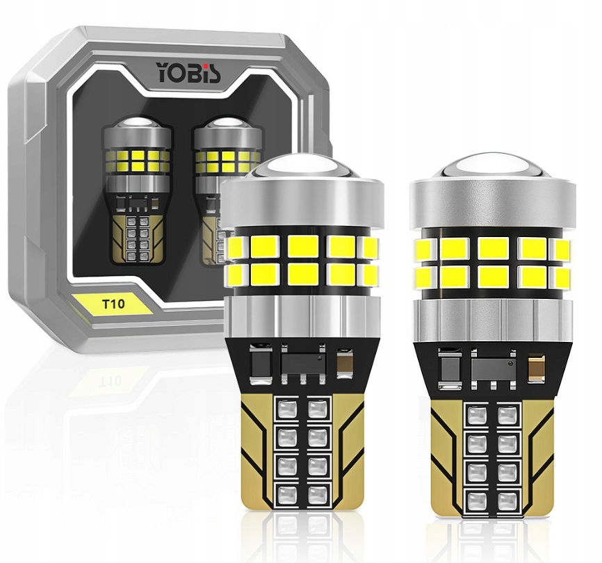 Żarówki W5W T10 Led Pro 6000K Soczewka Canbus