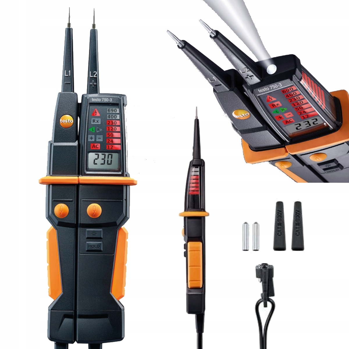 Elektrický Tester, Indikátor Napětí, Vzorkovač Testo 750-3