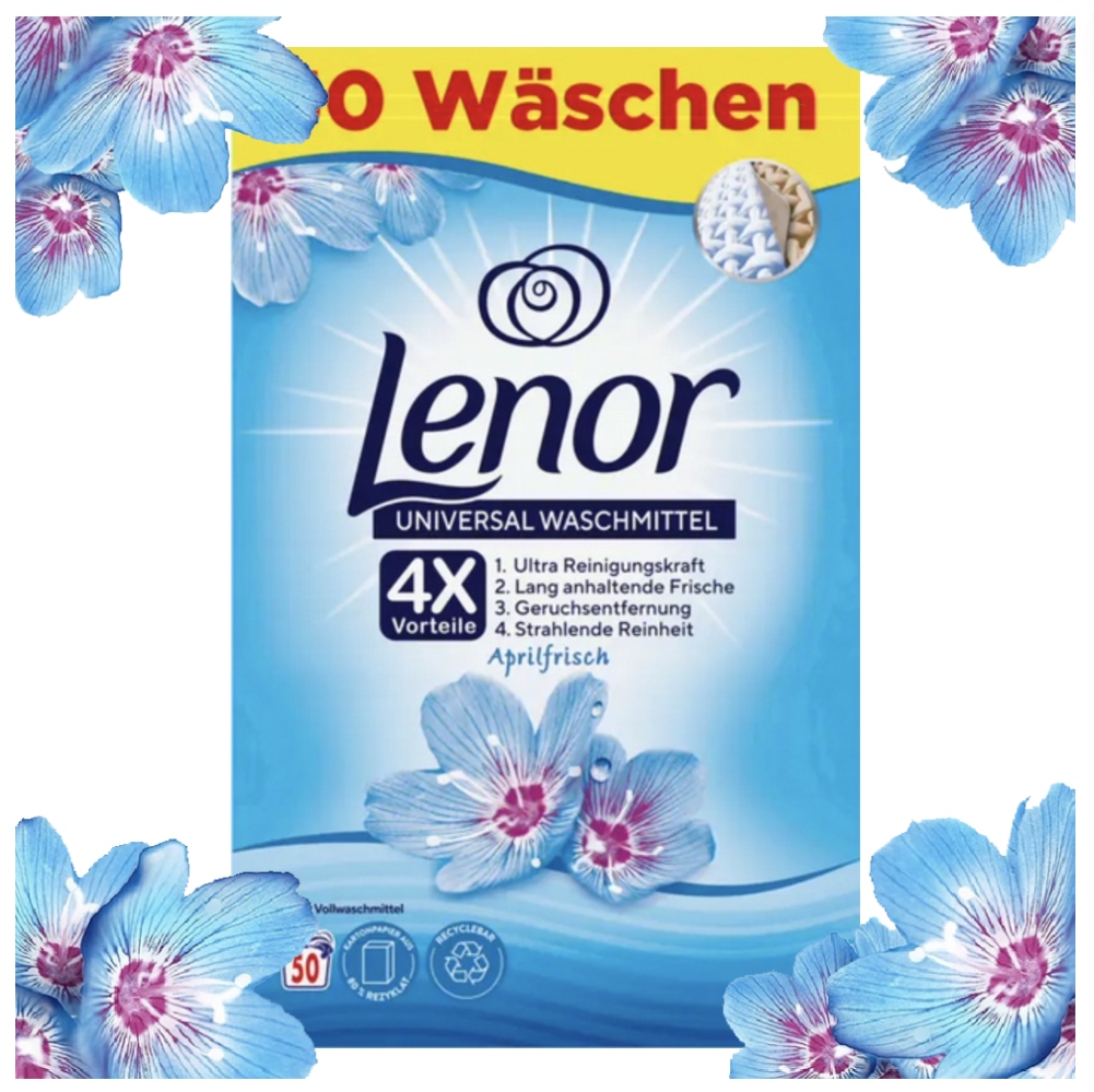 Levně Lenor Prášek Praní Bílého Aprilfrisch 50praní 3,25KG Originální De