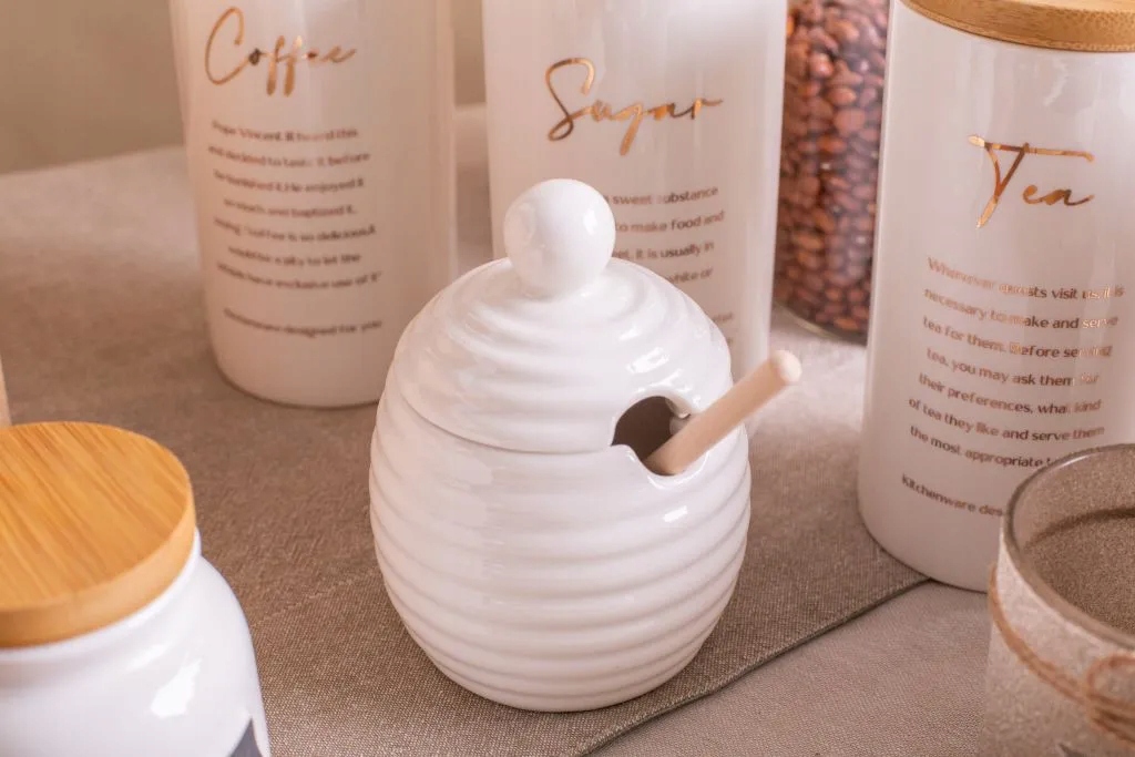 Porcelanowy pojemnik do miodu + nabierak 250 ml Altom Design Kod producenta 01010052475