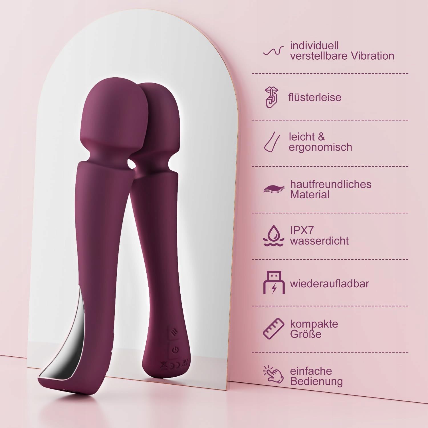 WAND Massager: Cichy Silikonowy Wibrator, 9 Trybów, Stymulacja G-Punktu — miniatura 2