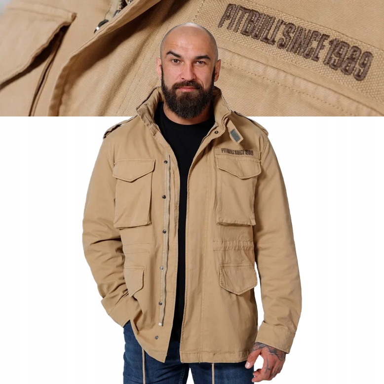 Męska Kurtka przejściowa Pitbull Militarna M65 Bawełniana Wojskowa