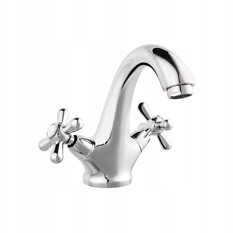 Umyvadlová Baterie S Retro Otočnými Knoflíky, Stojící, Chrom