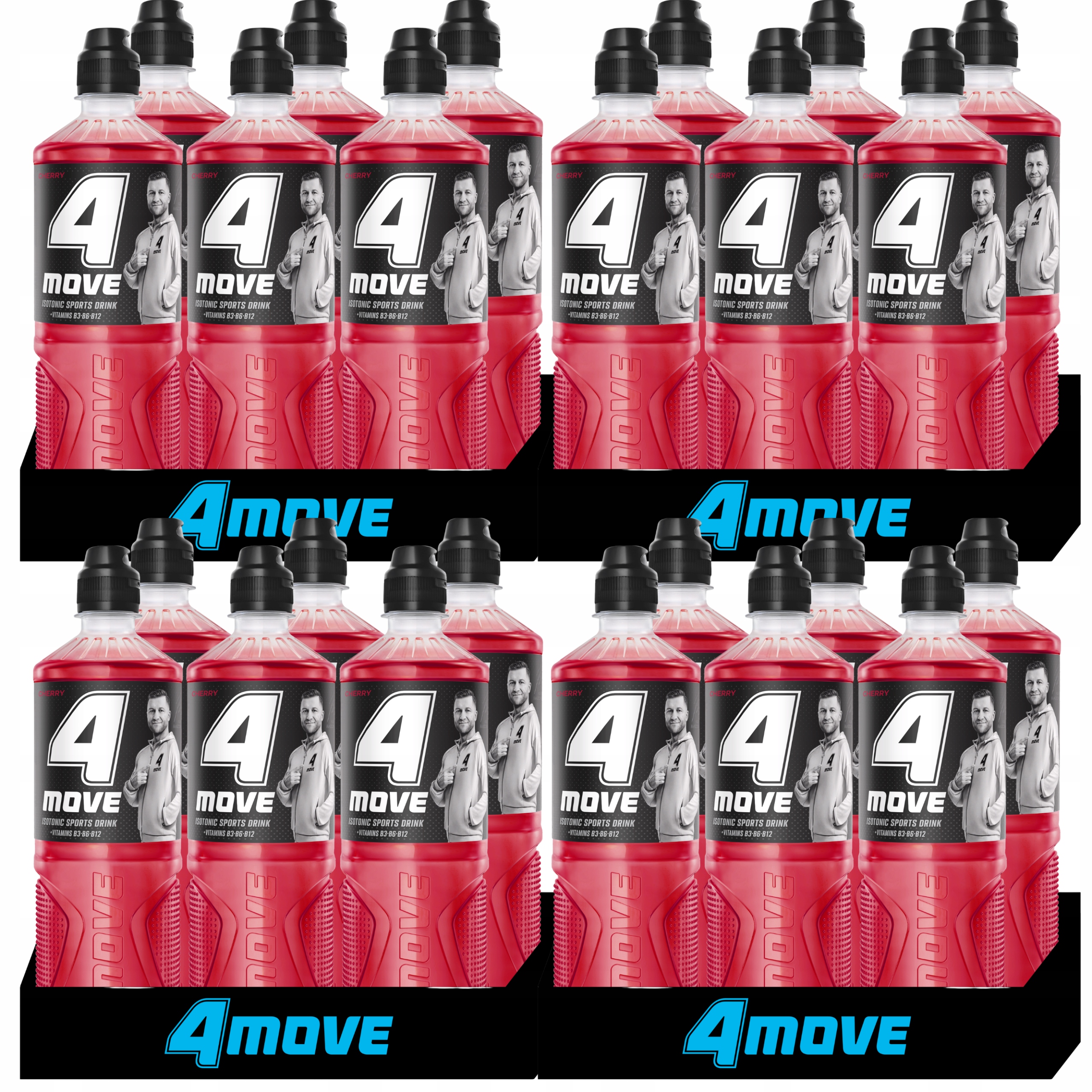 4Move Isotonický neperlivý nápoj s příchutí višně, 750 ml x 24 kusů