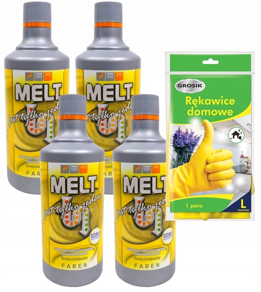 

Środek do udrażniania rur Melt 4x750ml rękawice