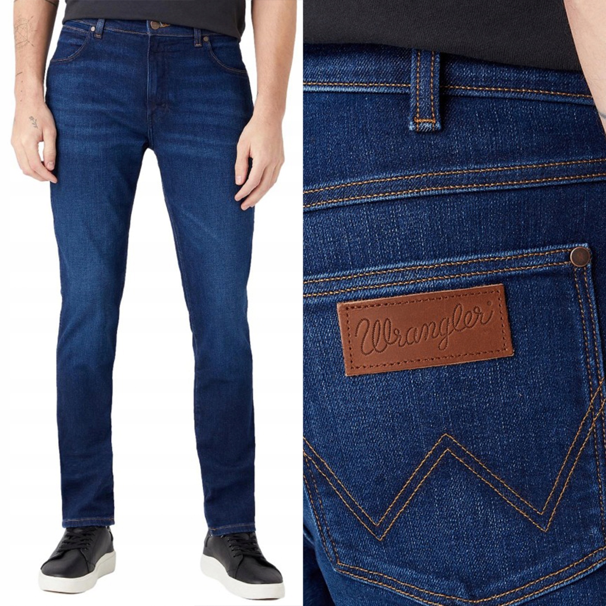 Wrangler Larston slim Brushed 365 Warm přiléhavé džínové kalhoty W30 L34