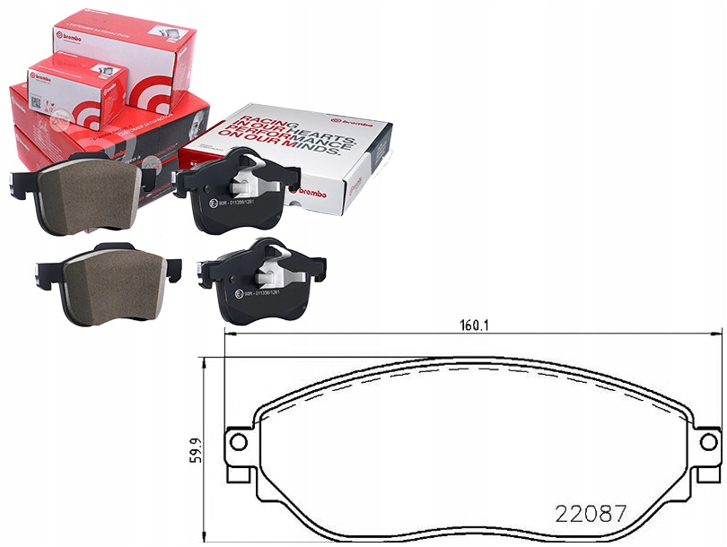 Sada Brzdových Destiček Brembo 410608638R 9551
